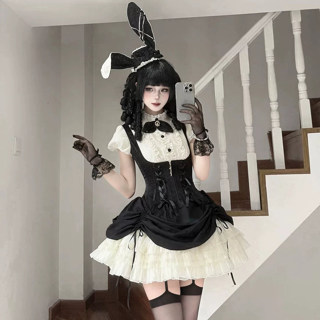Bloé Rabbit Lolita JSK – Boned Waist-Cinching Princess Dress | Caramel Antique