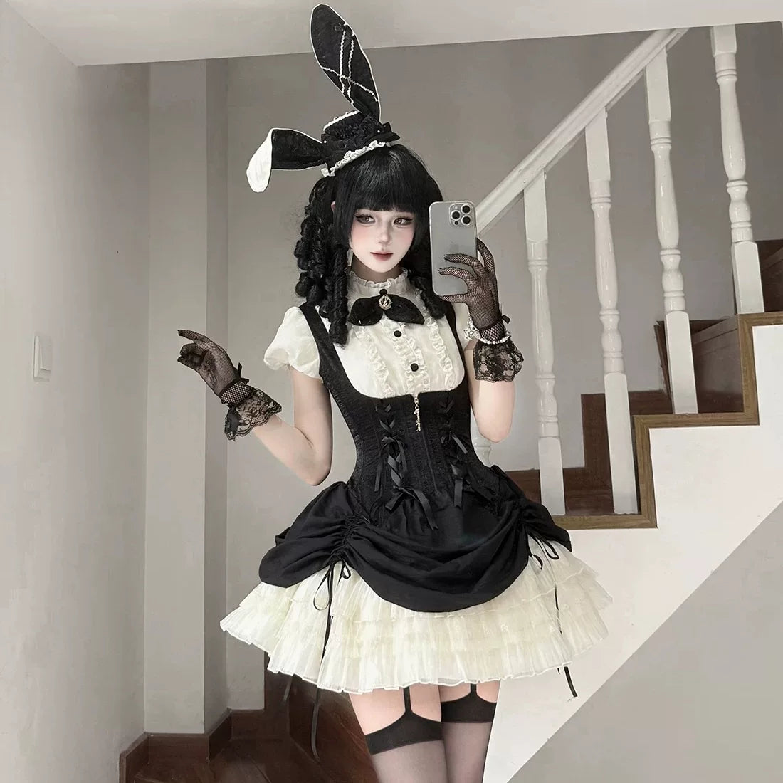 Bloé Rabbit Lolita JSK – Boned Waist-Cinching Princess Dress | Caramel Antique