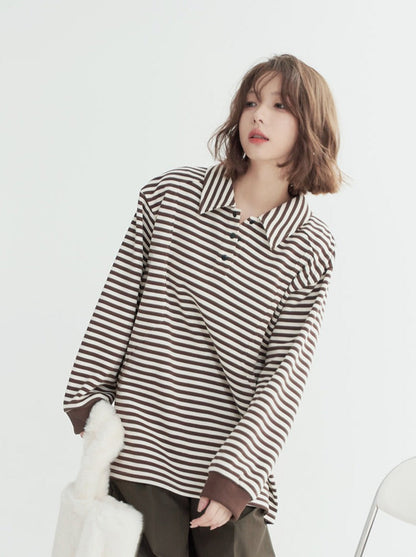 Border Tops Sweet Loose Casual