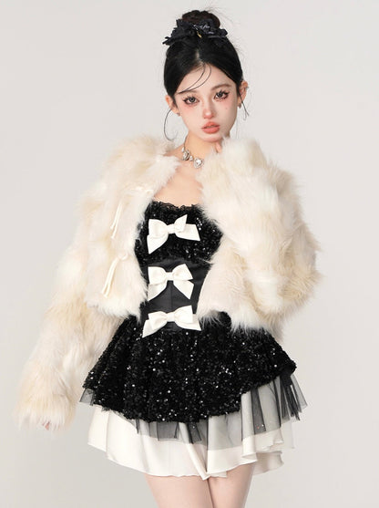 ミルクボリュームファーショートコート