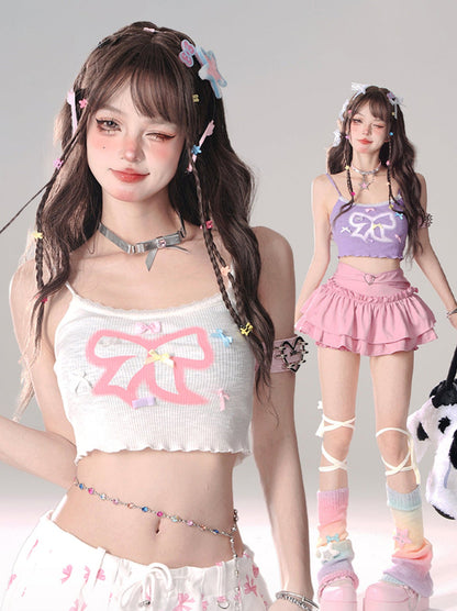 リボンショートガーリーキャミソール