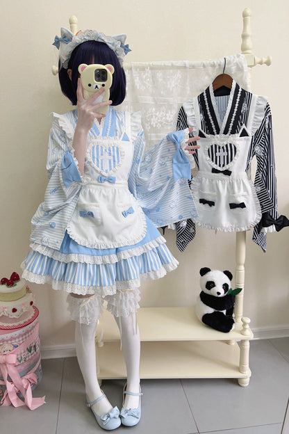 メイドロリータ日本の医療ストライプ