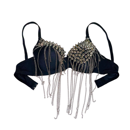 Y2K Punk Goth Rivet Metal Chain Suspender Vest Corset