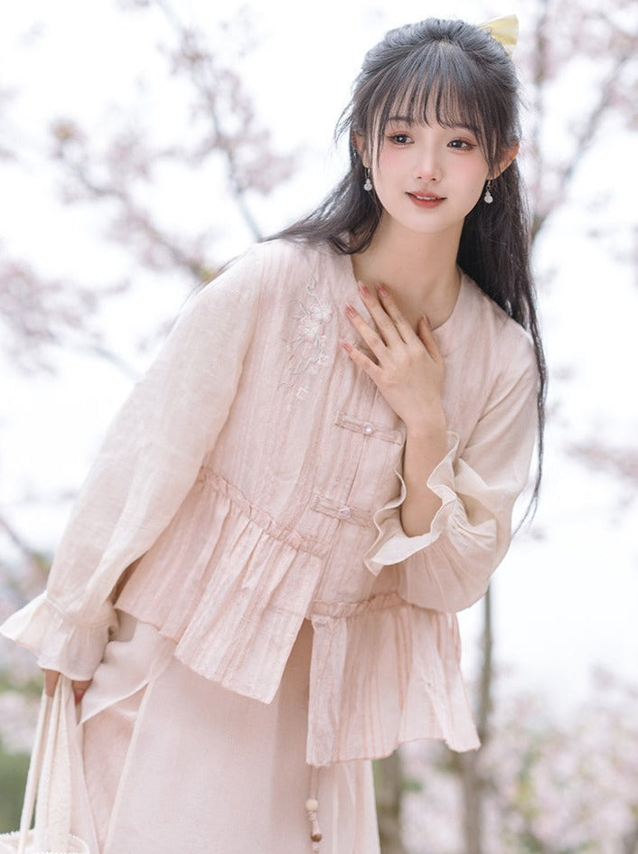 Girly Long Skirt Sweet + Top Flared Asymmetrical