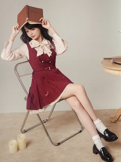 ストライプベスト マジックドレス ナイト刺繍スーツ シャツドレス バッジ