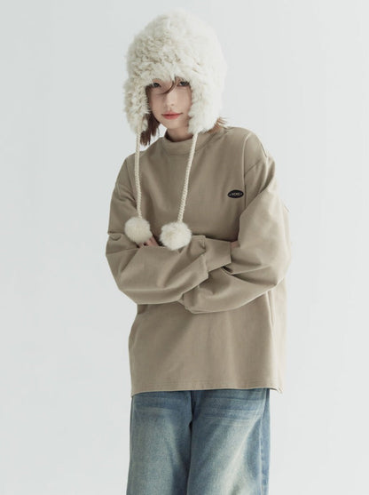 Casual Collar Loose-bottomed Top Half-high