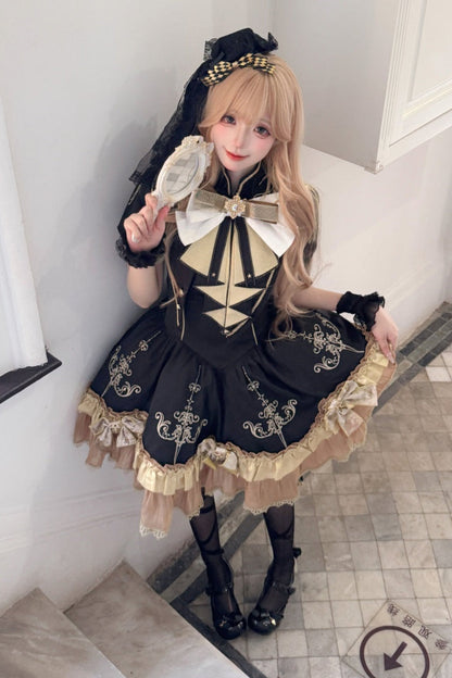 Kleid + süßes dunkles Lolita-Schal