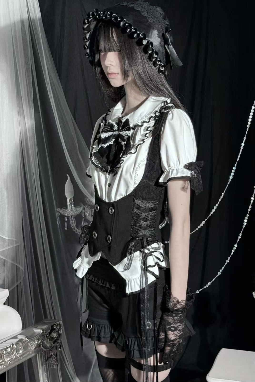 Mode waist shorts vest +