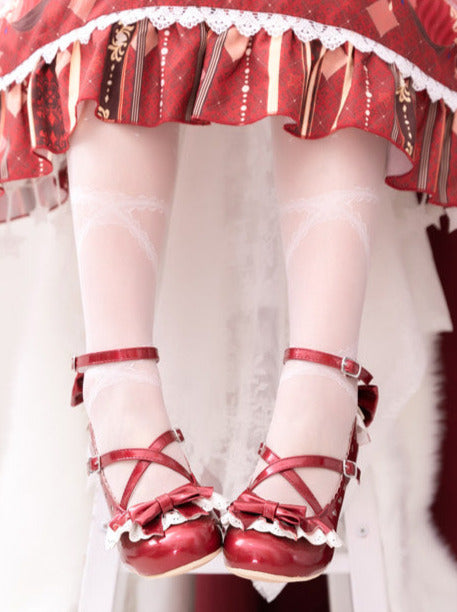 Shoes Heel Lace Elegant Original Lolita Mid