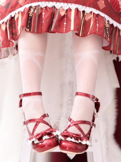 Shoes Heel Lace Elegant Original Lolita Mid