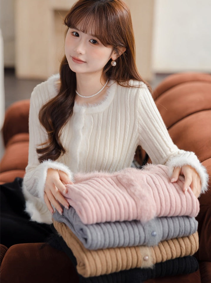 スリムスイートセーター ツイストトップファー