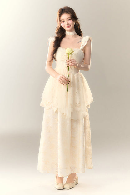 Stickereikleid Baumwolle Blume Weiß