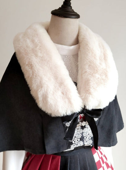 Trompete Pelz Bluse Cape + China Zubehör Quaste Schal Pullover Rock