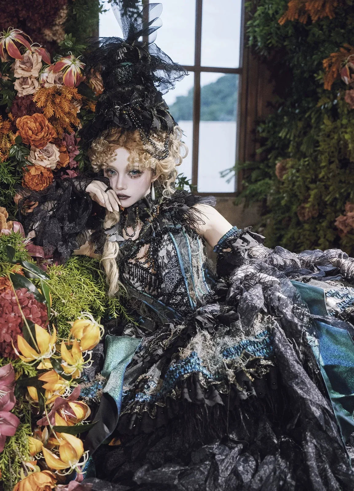 Moss Bone Butterfly OP styled with separate neck accessory and hat