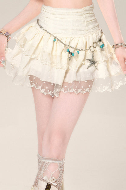 メッシュスカート ウエストAラインハイ