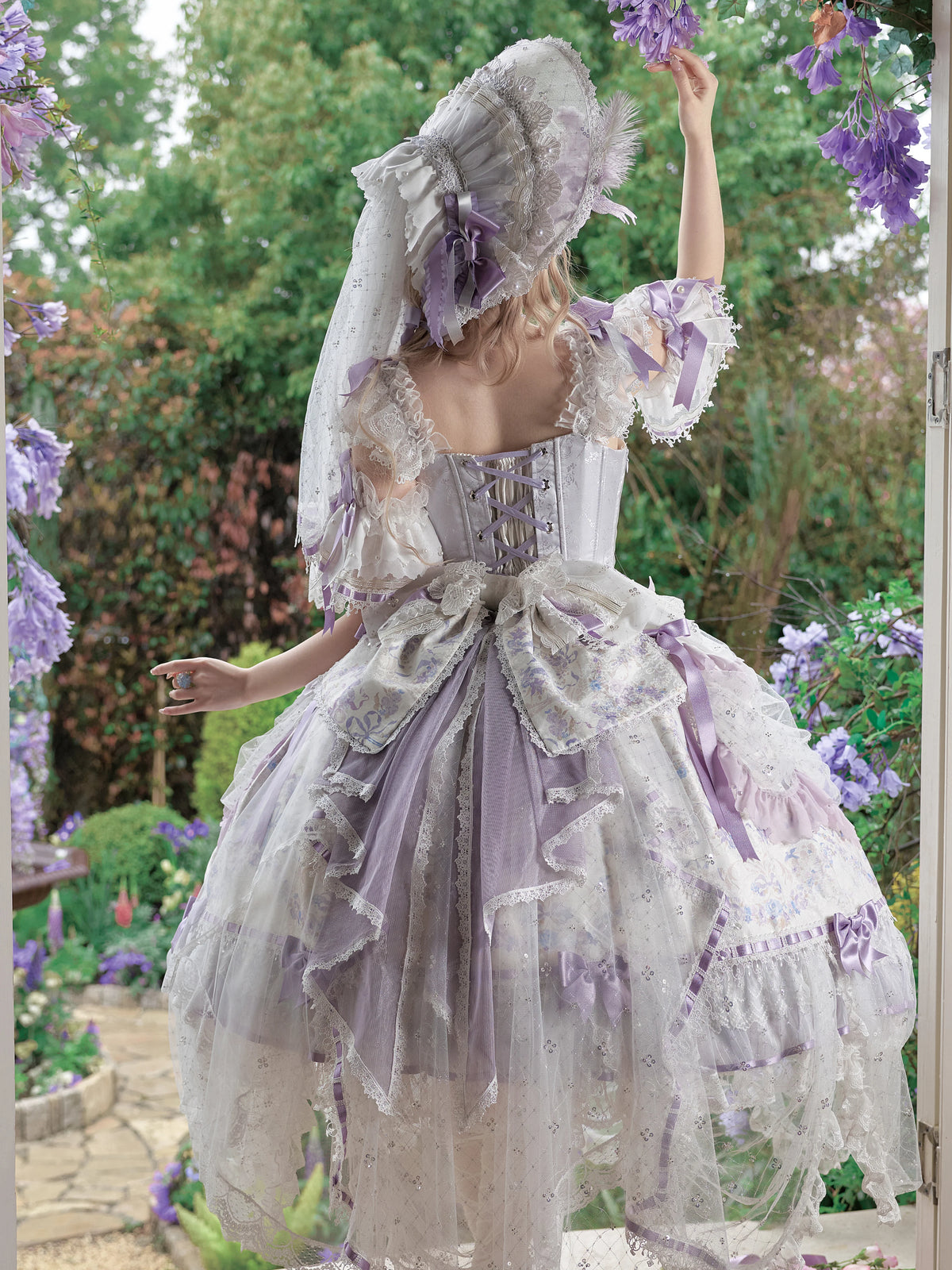 Starry Cat Flower Wall Perching Bird Lolita JSK
