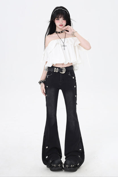 Drawstring One-Shoulder Skirt Top 3-Style