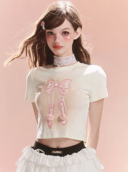 Design Süßes kurzes Top mit Schleife