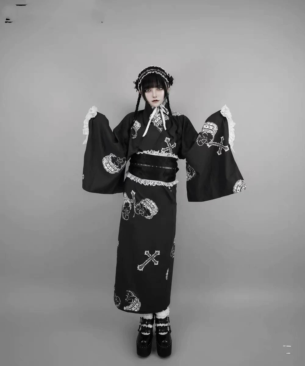 Japanese Yukata Dress – Butterfly Print Kimono Robe