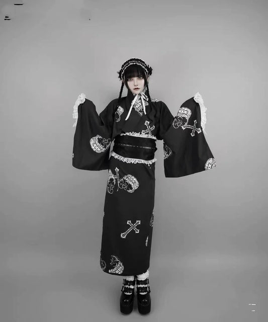 Japanese Yukata Dress – Butterfly Print Kimono Robe
