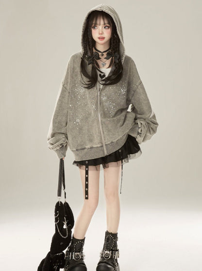 パンクブラックスカートメッシュ