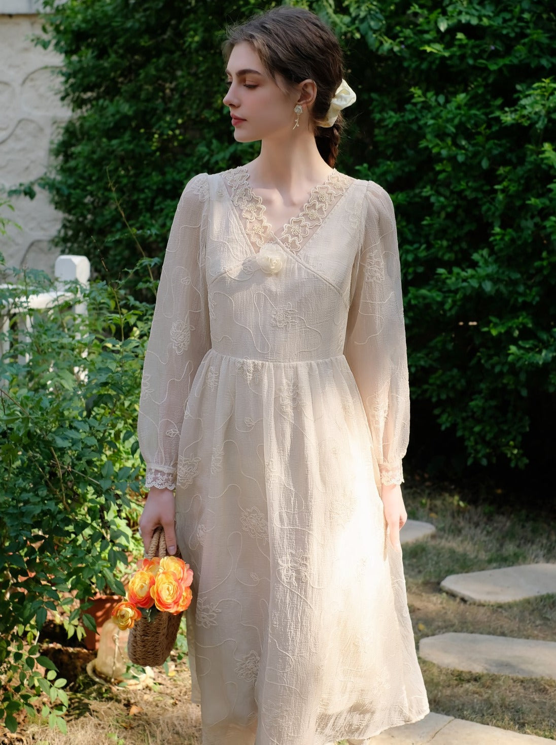 フラワードレスクイーンフレンチクラウドフェアリーシフォンミスト