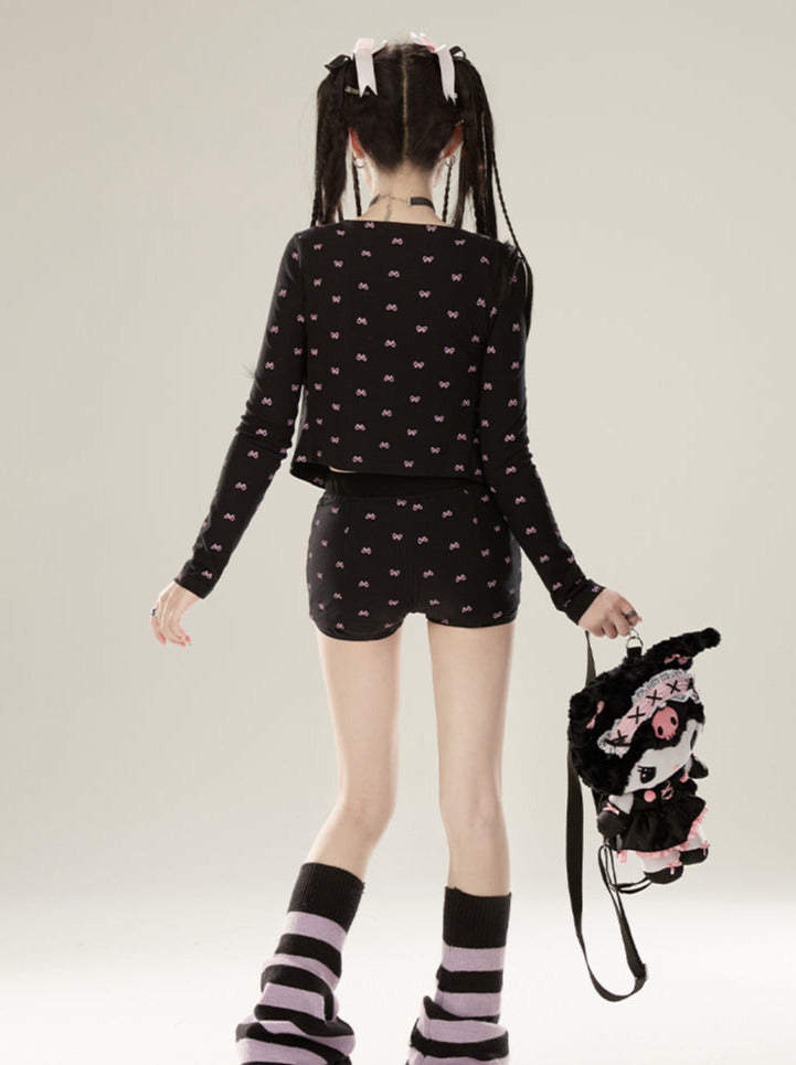 ドレス レイジーシック パンツ カーディガン + ブラック ブーツカット サスペンダー