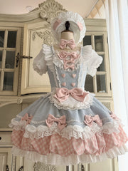 Light blue Miracle Pâtissier dress with pink bows
