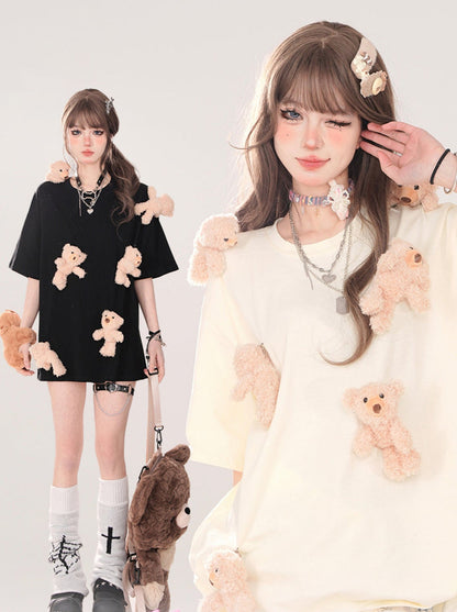 ニッチベアのゆったりキュートTシャツ