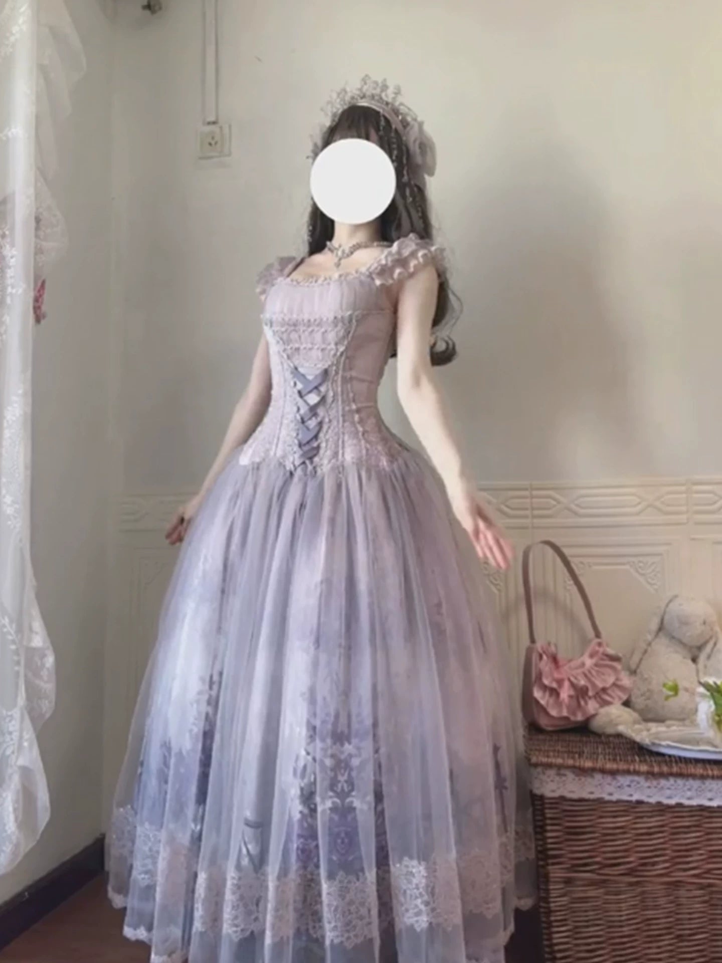Lolita Purple Princess Gown – Waist-Cinching Formal Dress