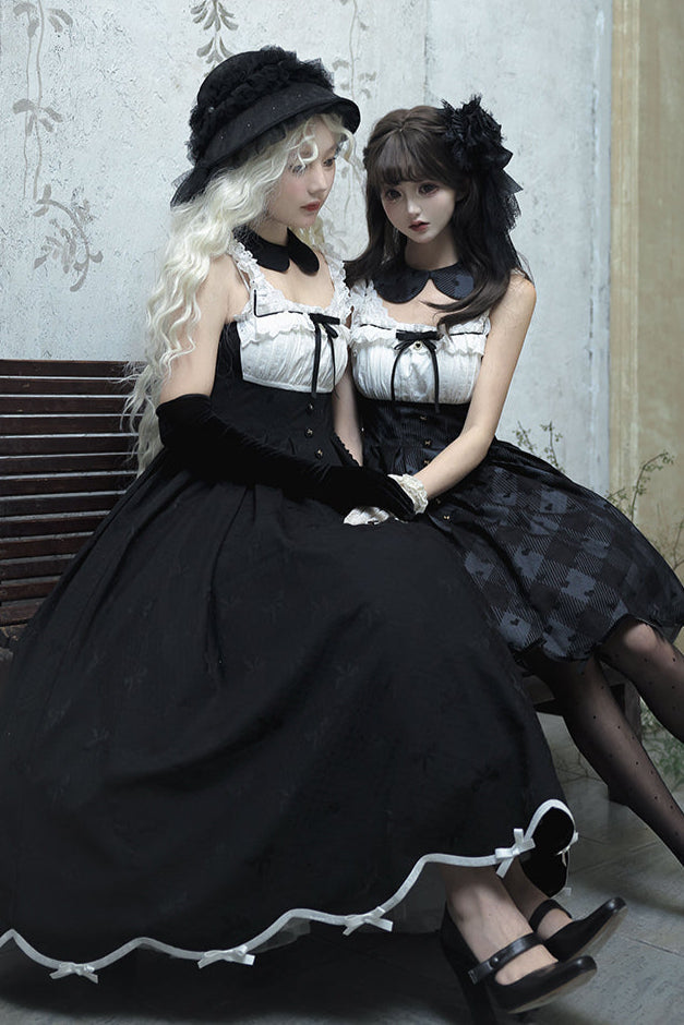 プリンセスブラックジャンパースカートロリータトップレディ+クロップドサイレント