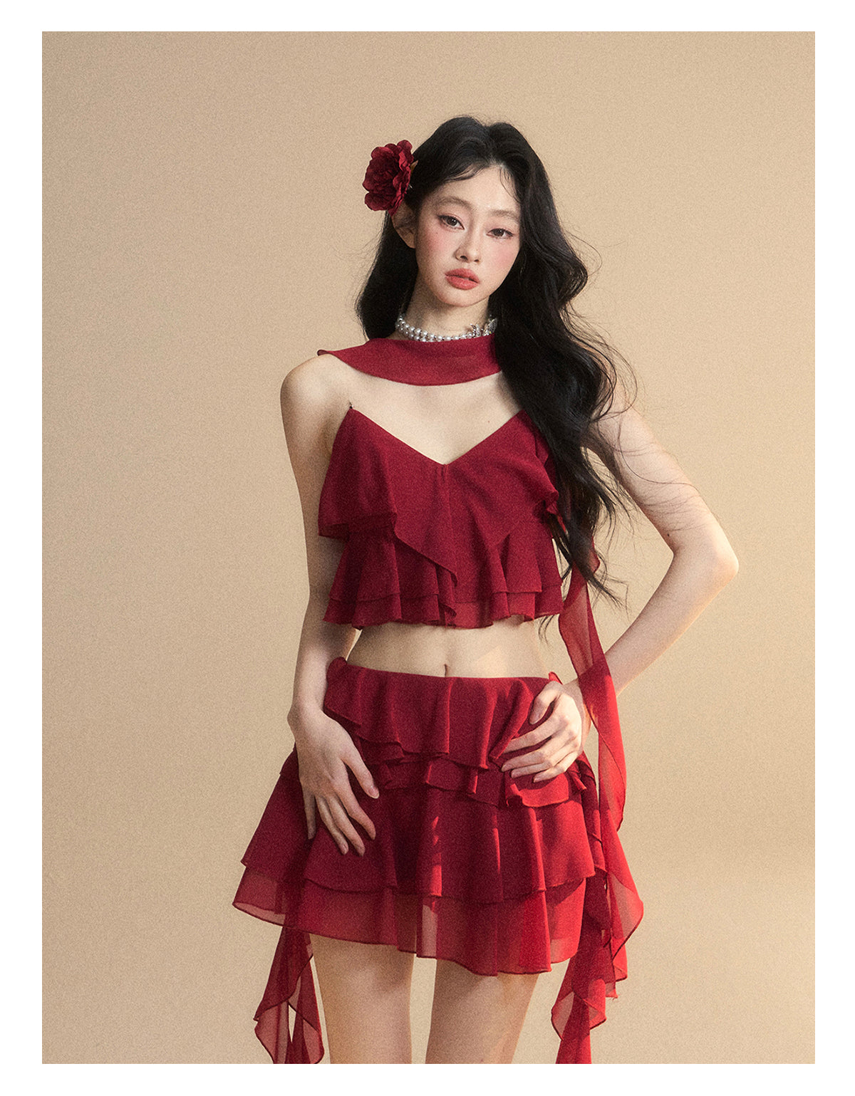 スカート+ショートキャミソール アニメ シフォン