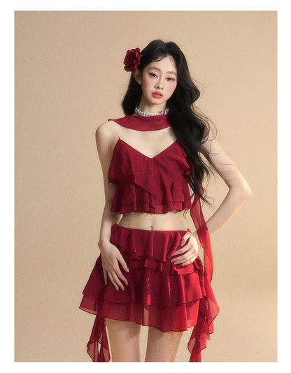 スカート+ショートキャミソール アニメ シフォン