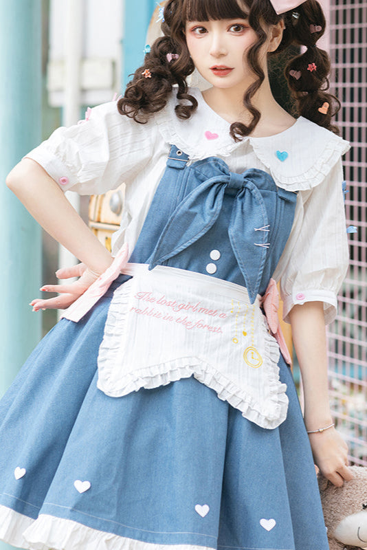 + デニムエプロン ロリータインナーウェア ジャンパースカート ライトドール 生
