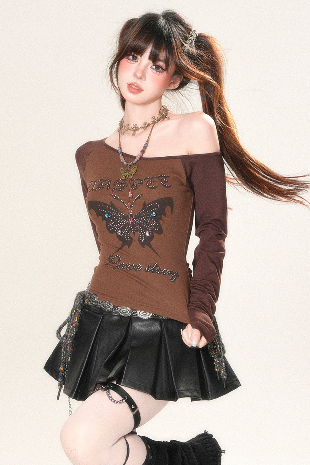 ショルダーウエスタンセクシートップ スラウチワン