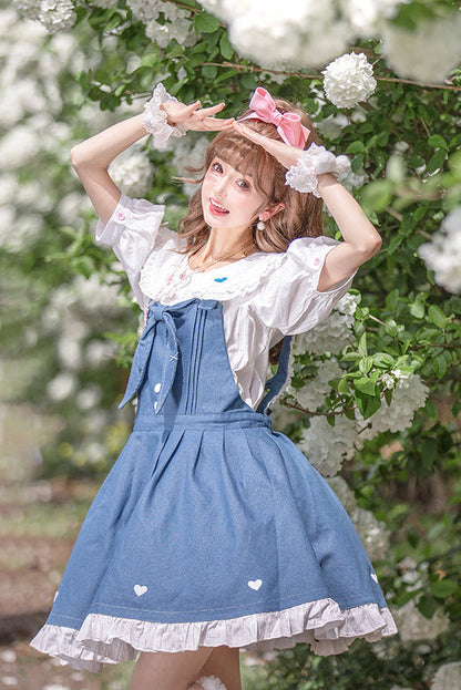 + デニムエプロン ロリータインナーウェア ジャンパースカート ライトドール 生