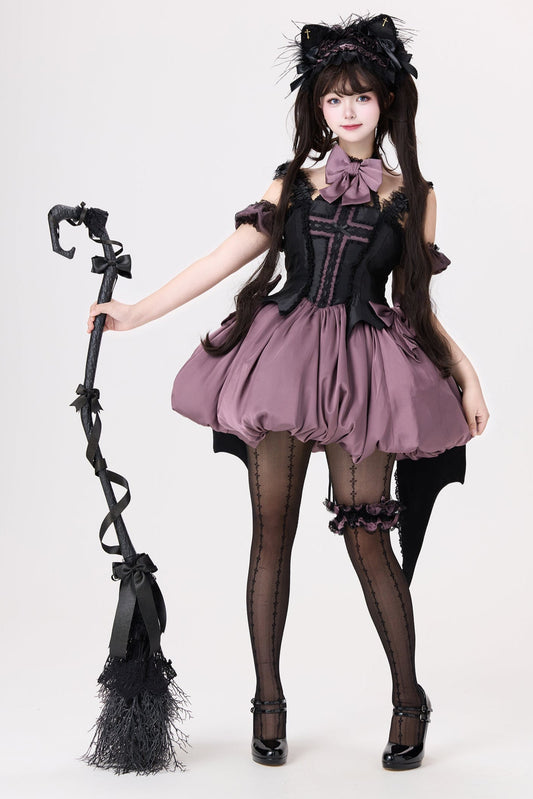 Süßes Hexenkleid Lolita Dark Cat Magical