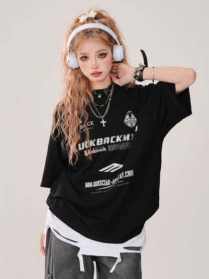 ブラックトップ クロス+ストリート チェーン アメリカン Tシャツ タンク ルーズ