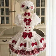 Red and white Miracle Pâtissier Lolita dress