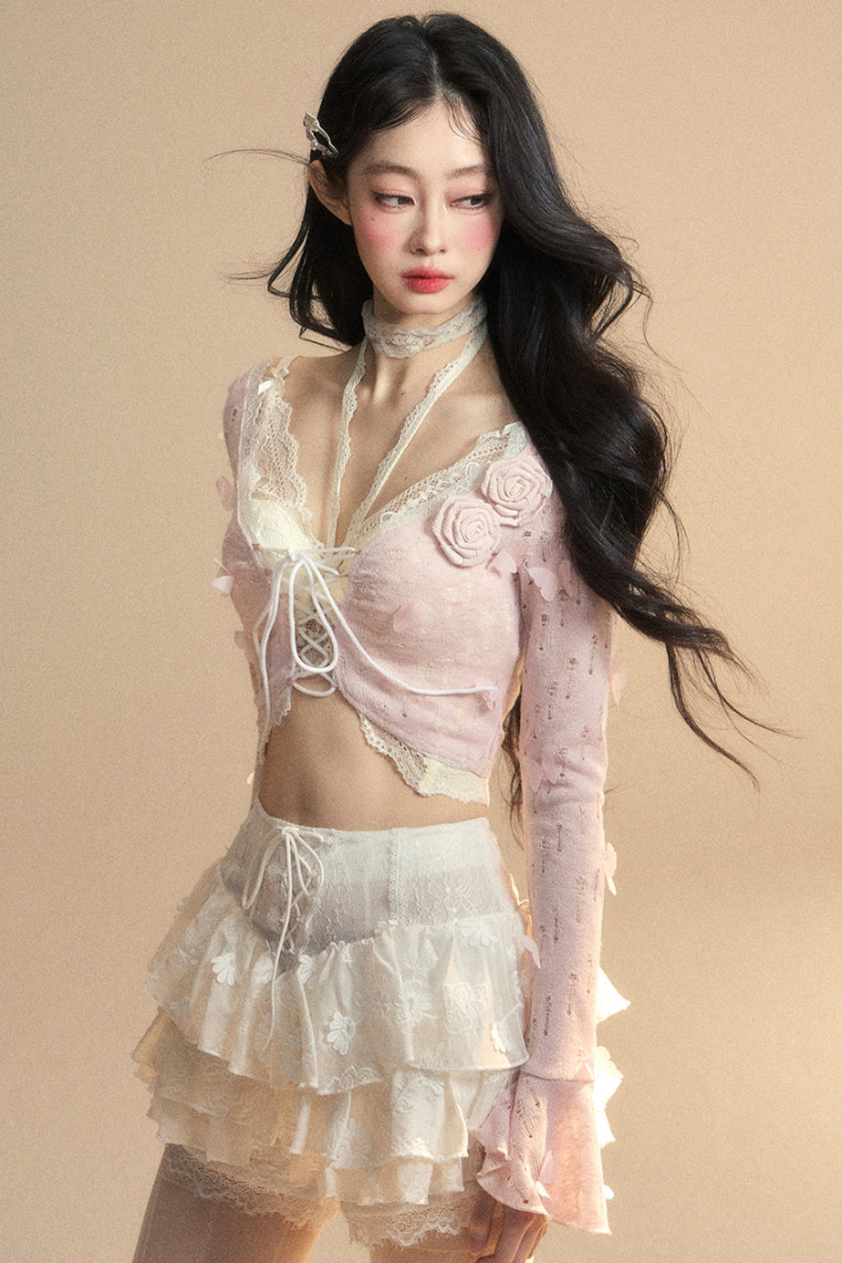 kurzer Cardigan Rail innen + Neckholder