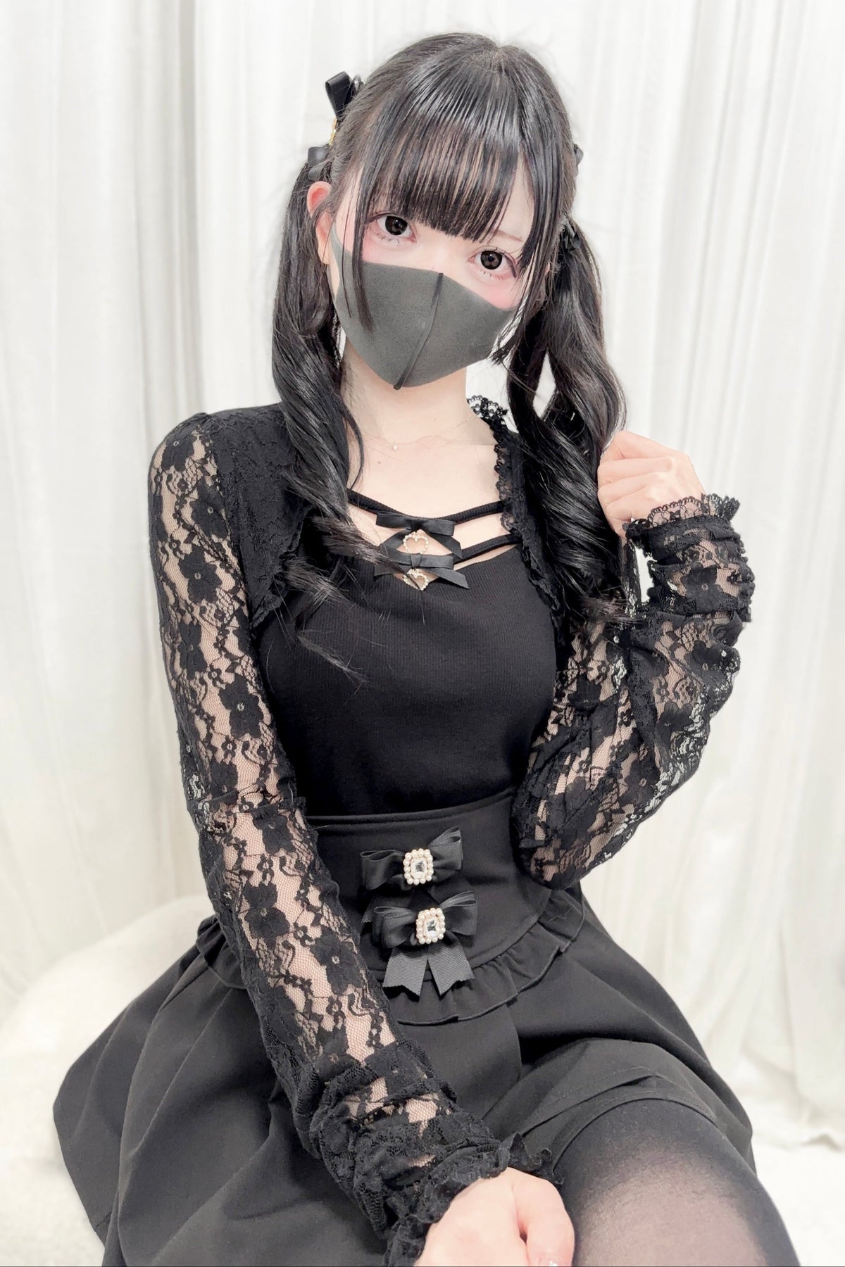 Reservations Top Open Collar Lace Sheer