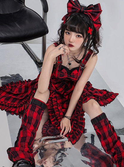 Covers Dark Leg Skirt Check Asymmetrical Rock Suspended