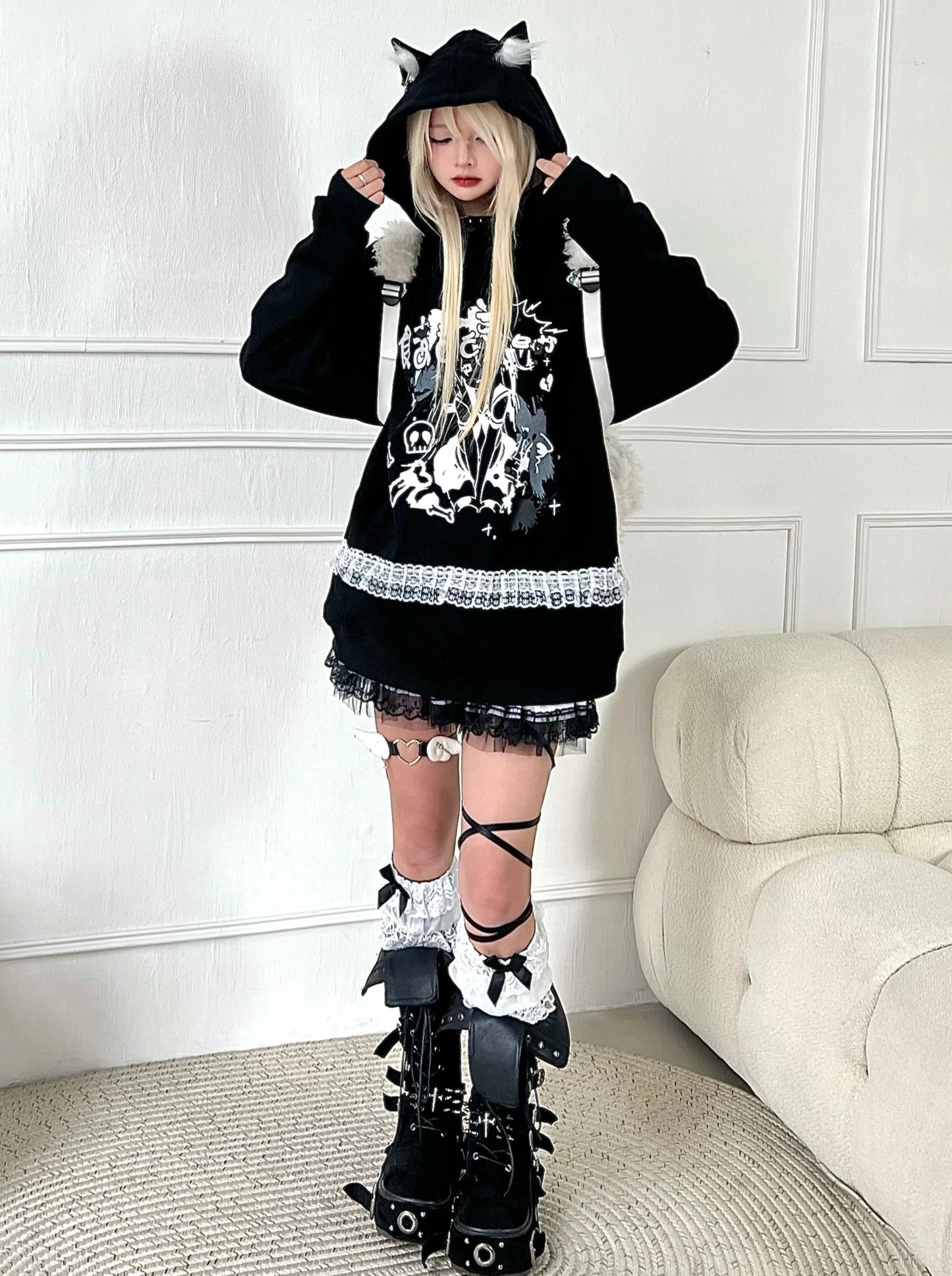 Hoodie Catgirl Over Hooded