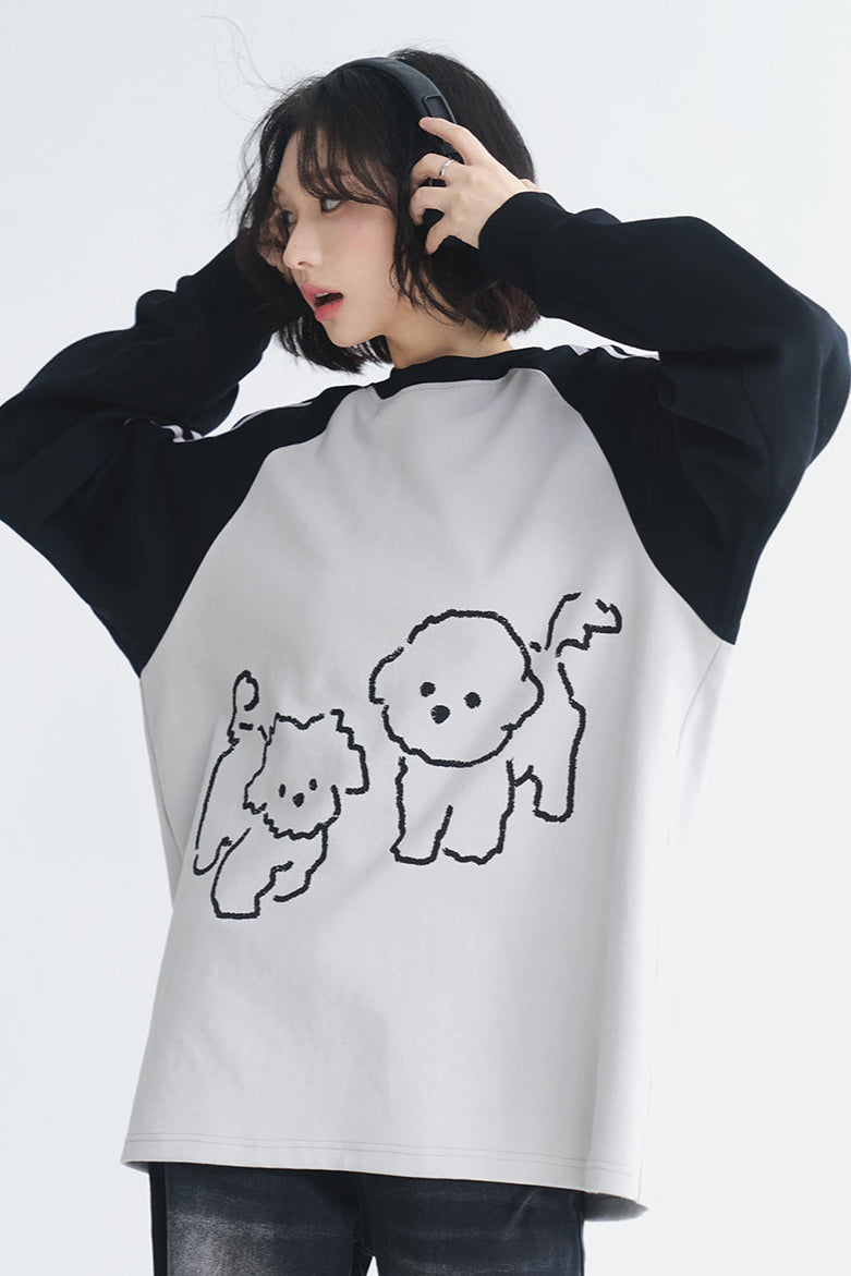 プリントクラッシュセーター