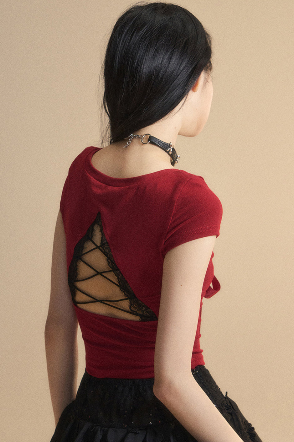 トップ予約 リボントリム レース シック クロップ