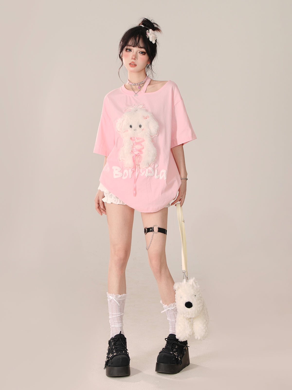 スイートピンキールーズラビットトップファー