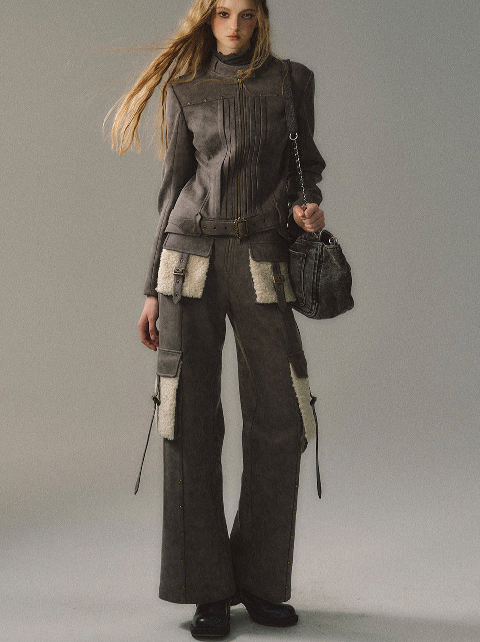 Hohe Tasche Gerade Schlank Cargo Street Lose Große Hosen