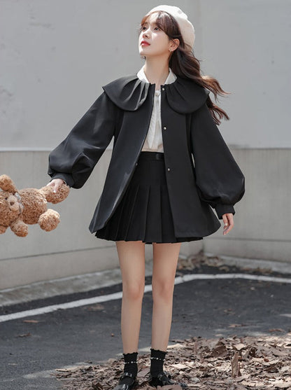 Preppy Coat Cape French Trench Style