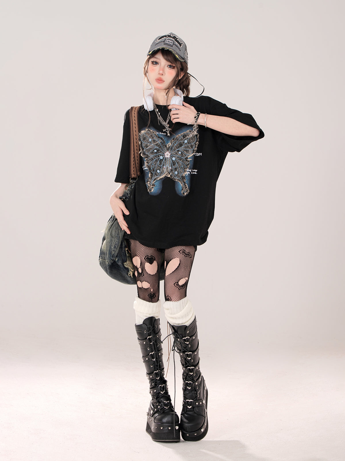 Schmetterling T-Shirt American Loose Street