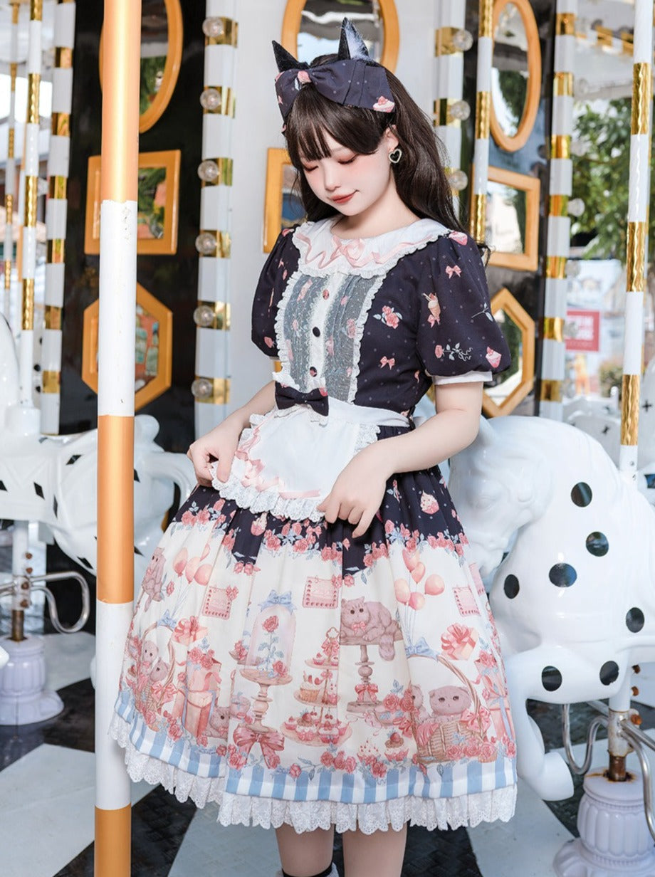 エプロン かわいいリボン ロリータ + ドレス + デザイン